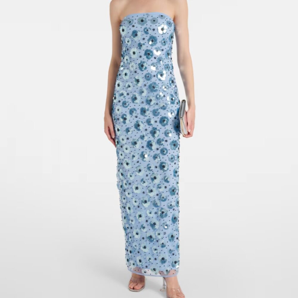 Rotate - Floral embellished strapless gown